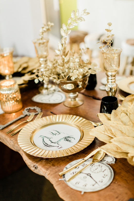 Gold Steampunk Christmas Dining Table