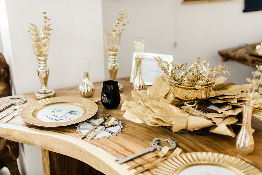 Gold Steampunk Christmas Dining Table