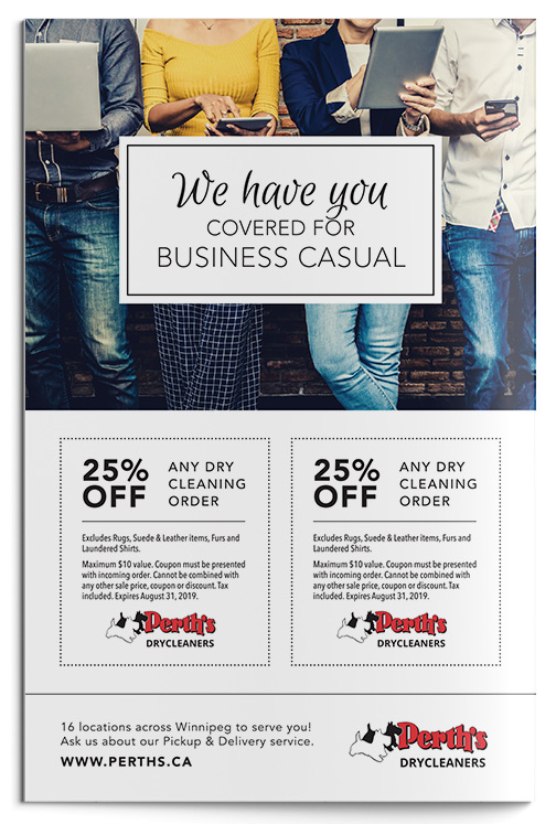 Perth's Drycleaners Winnipeg Finest August Ad